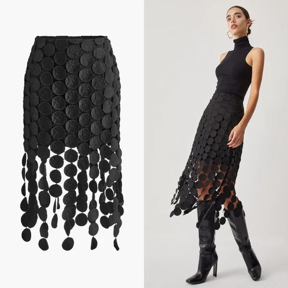 Commense Laser Cut Multi Circle Double Layered Skirt - Picture 11 of 11